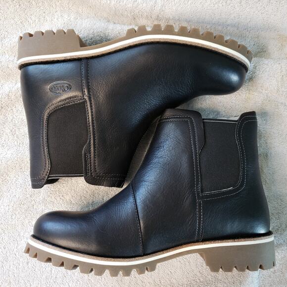 Chaco Fields Chelsea Boots Womens 8.5 Black Waterproof Lug Sole Cottagecore - Picture 4 of 7